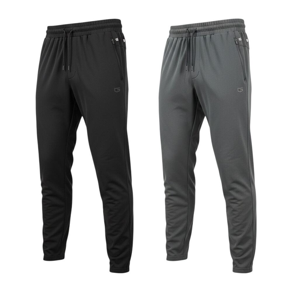 Gymreapers Jogger Pants Mens L 2 Pack Athletic Training Sweatpants Black Gray